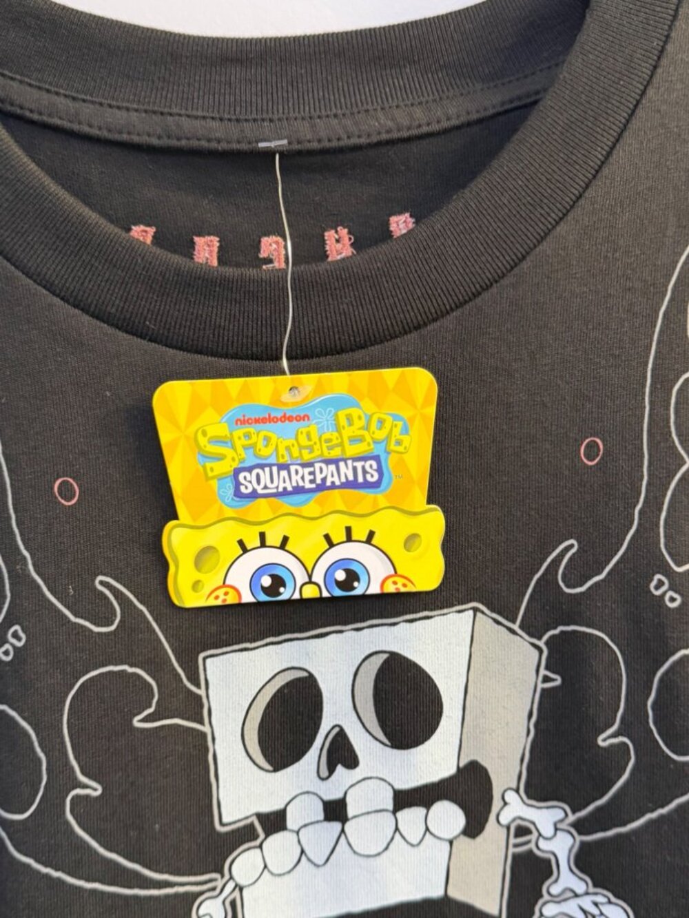 Nickelodeon SpongeBob SquarePants Skeleton Metal Graphic T-Shirt Black Large NWT - Picture 7 of 11